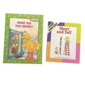 Two Children’s hard cover books Sesame Street and Scarry